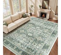 Grand tapis vert, ultra-doux, antidérapant, lavable, de petite taille, pour le salon, la chambre à coucher ou la salle à manger, avec un motif floral, 120 x 170 cm