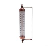 Grand thermomètre en acier de 25,4 cm pour intérieur et extérieur, affichage Fahrenheit et échelle Celsius, jauge métallique murale, convient pour jardin, cour, cuisine, hôtel, école, magasin sans