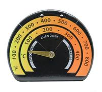 Grand thermomètre pour poêle, 8,5 cm, encre résistante aux hautes températures, jauge en acier inoxydable pour l'efficacité du brûleur à bois, pour une installation facile sur le dessus ou le côté