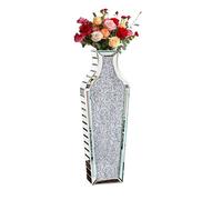 Grand Vase à Poser au Sol - Cristal Vase Décoratif en Verre 68.5cm, Diamants Argenté pour Décoration Salon Maison