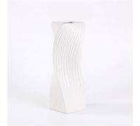 Grand Vase en Céramique FLOODKING Blanc - Vase à Fleurs Design Nordique Moderne, Décoration de Table et Salon, Objet Décoratif Intérieur Haut de Gamme Blanc