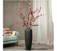 Grand Vase en Céramique Noir De 60 Cm De Haut, Vase De Sol Moderne pour Compositions Florales Et Décorations De Fleurs Séchées, Idéal pour Un Salon, Une Villa Ou Une Grand, Black, 60cm