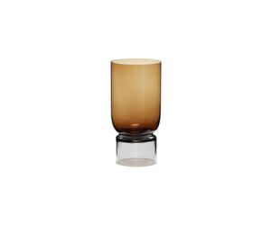 Grand vase en verre ambre, rond, à poser - Hübsch, Stand - Ø16xH32 cm
