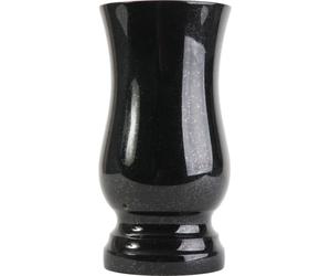 Grand vase funéraire en granit noir suédois avec trou de drainage