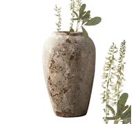 Grand vase rustique en céramique, 29 x 18 cm, décoration de ferme vintage, grands vases en terre cuite pour salon, entrée, centre de table, poterie en terre cuite