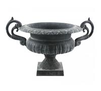 Grand Vase Vasque Chambord Jardinière de Pilier Pot de Fleur en Fonte Grise 37,5x41x61cm