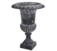 Grand Vase Vasque Jardiniere en Fonte Grise Style Medicis Pot de Fleur 47,5x47,5x62cm