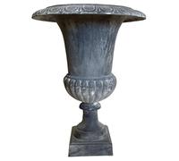 Grand Vase Vasque Jardiniere en Fonte Grise Style Medicis Pot de Fleur 47,5x47,5x62cm