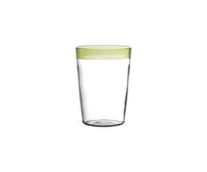 Grand verre à eau en verre borosilicate vert, rond, coloration dans la masse, résistant aux chocs thermiques - Pomax, Tarifa - Ø8x9 cm