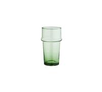 Grand verre à eau en verre recyclé vert, soufflé à la main, lave-vaisselle, uni - Madam Stoltz, Beldi - Ø7x12 cm