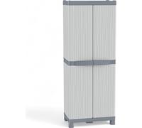 Grande armoire à deux portes en résine grise avec serrure 70x44xH182 cm WAVE 2700/UW