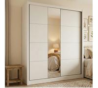Grande armoire Orero Dmora, en bois mélaminé blanc mat 205x216h cm