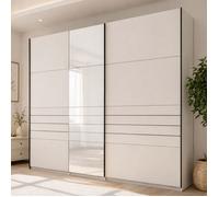 Grande Armoire Peio Dmora, en Bois Mélaminé Blanc Crème 245x217,5h cm