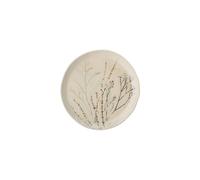 Grande assiette plate en grès beige, ronde, à motifs - Bloomingville, Bea - Ø28xH1 cm