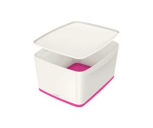 Grande Bac plastique avec couvercle 18 litres My Box - Rose