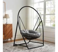 Grande balancelle suspendue avec structure en acier - Supporte jusqu'à 150 kg - Pour l'intérieur et l'extérieur - Avec support en acier, assise et coussin - XXL