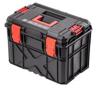 Grande boîte à outils - Coffret à outils - Avec poignée - Sangles de transport - Fermeture étanche - Plastique - 54,5 x 38 x 40,5 cm - Noir/Rouge