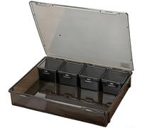 Grande boîte à outils empilable en plastique avec compartiments, système de rangement modulaire anti-poussière pour quincaillerie, vis, clous, couvercle transparent (B)