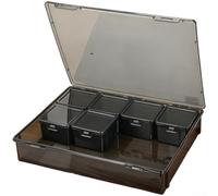 Grande boîte à outils empilable en plastique avec compartiments, système de rangement modulaire anti-poussière pour quincaillerie, vis, clous, couvercle transparent (C)