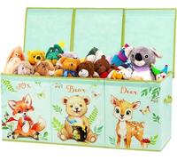 Grande boîte de rangement avec couvercle pour enfants, boîte à jouets Oxford pliable avec poignée pour filles et garçons, rangement étanche pour jouets dans la chambre d'enfant, 96 x 32 x 40 cm (Anima
