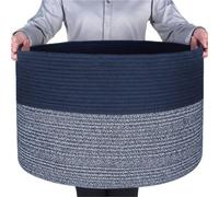 Grande boîte de rangement décorative bleu marine