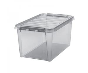 Grande Boîte de rangement grise transparente 47 litres