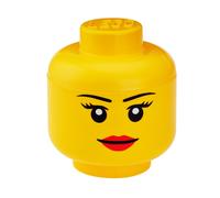 LEGO 40321725 Tête de rangement empilable Légo Fille Grand modèle Plastique Jaune D24 x H27,1 cm