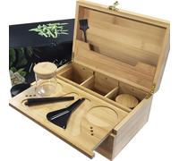 Grande boîte en bambou avec serrure à combinaison, lot de boîtes de rangement (17,5 * 27 *