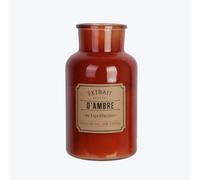 Grande Bougie Ambre Style Apothicaire XL 14,5 x H25,5 cm