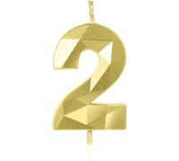 Grande Bougie d'anniversaire 2 Ans Taille XXL (7cm), Idéal Pour Décoration de Gâteau 2e Anniversaire, Cadeau pour Homme, Femme, Garçon, Fille