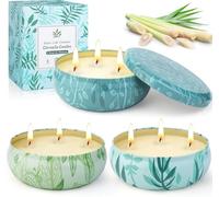 Grande bougie d'extérieur à la citronnelle, 36 oz bougies d'extérieur, jardin au citron avec 3 mèches, bougies en cire de soja naturelle, ensemble pour jardin, camping, terrasse, piscine,cadeau d'été
