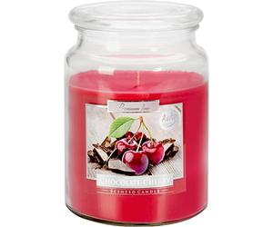 Grande bougie parfumée dans un bocal en verre avec couvercle Parfum chocolat cerise