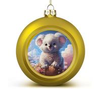 Grande boule de décoration de Noël 2025 - Incassable - En forme de koala mignon - Boules de décoration de Noël à suspendre - Style doré