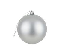 Grande Boule de Noël argentée en PVC incassable avec Finition Mate - Décorations festives à Suspendre pour Sapin de Noël - Décoration Ronde pour décoration d'intérieur de Vacances