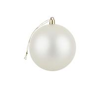 Grande Boule de Noël Blanche de 25 cm en PVC incassable avec Finition Mate - Décorations festives à Suspendre pour Sapin de Noël - Décoration Ronde pour décoration d'intérieur de Vacances