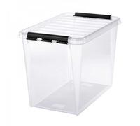 Grande Caisse de rangement empilable 66 litres - Clips Noirs