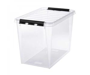 Grande Caisse de rangement empilable 66 litres - Clips Noirs