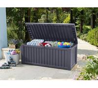 Grande caisse étanche avec aération, pouvant accueillir 2 personnes, 100 % anti-moisissure, couvercle imitation bois anthracite, capacité de charge de 250 kg