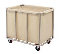 Grande capacité Chariot à linge commercial Panier à linge à roulettes Beige-Jaune pour les ménages Hôtel