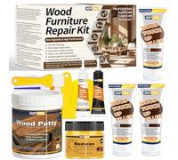 Grande Capacité Kit Réparation Parquet, Kit Reparation Bois-Série Noyer | Mastic à Bois et Cire D'abeille Réparer Rayures, Fissures, Trous, Décoloration pour Portes Bois, Parquet, Planchers Bois Dur