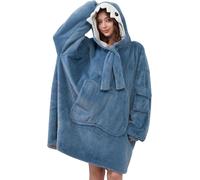 Grande capuche-couverture en Fourrure artificielle douce, avec poche avant et manches, taille unique