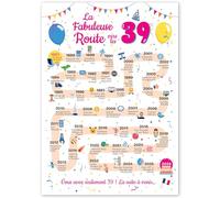 Grande Carte Anniversaire 39 Ans Femme et Homme - Idée Cadeau 39 ans Homme et Femme - Decoration Anniversaire 39 ans - Birthday Card 1987 - Carte Original La Fabuleuse Route vers les 39
