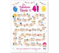 Grande Carte Anniversaire 41 Ans Femme et Homme - Idée Cadeau 41 ans Homme et Femme - Decoration Anniversaire 41 ans - Birthday Card 1985 - Carte Original La Fabuleuse Route vers les 41