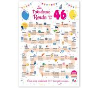 Grande Carte Anniversaire 46 Ans Femme et Homme - Idée Cadeau 46 ans Homme et Femme - Decoration Anniversaire 46 ans - Birthday Card 1980 - Carte Original La Fabuleuse Route vers les 46