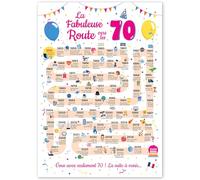 Grande Carte Anniversaire 70 Ans Femme et Homme - Idée Cadeau 70 ans Homme et Femme - Decoration Anniversaire 70 ans - Birthday Card 1956 - Carte Original La Fabuleuse Route vers les 70
