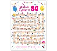 Grande Carte Anniversaire 80 Ans Femme et Homme - Idée Cadeau 80 ans Homme et Femme - Decoration Anniversaire 80 ans - Birthday Card 1946 - Carte Original La Fabuleuse Route vers les 80