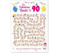 Grande Carte Anniversaire 90 Ans Femme et Homme - Idée Cadeau 90 ans Homme et Femme - Decoration Anniversaire 90 ans - Birthday Card 1936 - Carte Original La Fabuleuse Route vers les 90