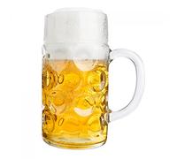 Grande chope à bière Van Well - Calibrée - Avec poignée - Passe au lave-vaisselle - Capacité : 1 l - Parfaite pour la restauration