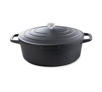 Grande cocotte légère ovale en fonte d'aluminium 32 cm 6,5 L coloris noir Mathon
