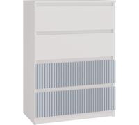 Grande commode à 4 tiroirs MALWA M4 ARTEO – Armoire pour enfants blanc/bleu | Couleur : blanc/bleu | Dimensions : 70 x 40 x 97 cm